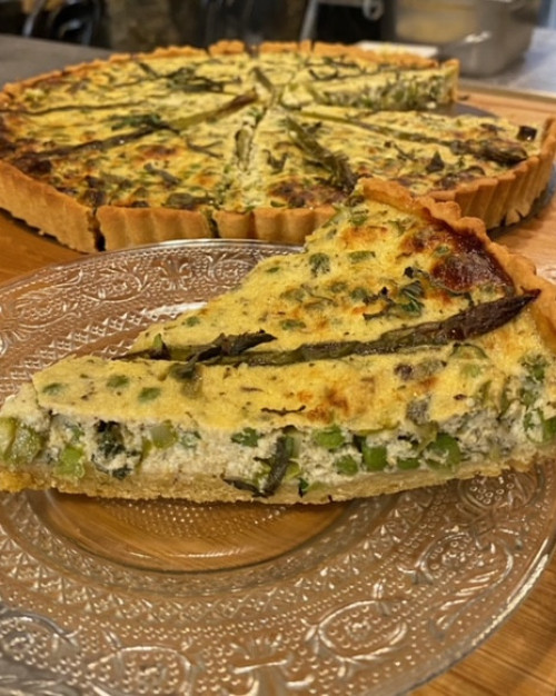 Tarte  courgettes, vegan menthe graines de courges